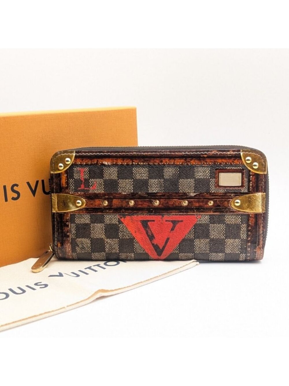 Louis Vuitton Zippy Wallet Damier Transformed Zip Around Rare